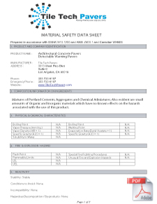 Concrete Pavers MSDS